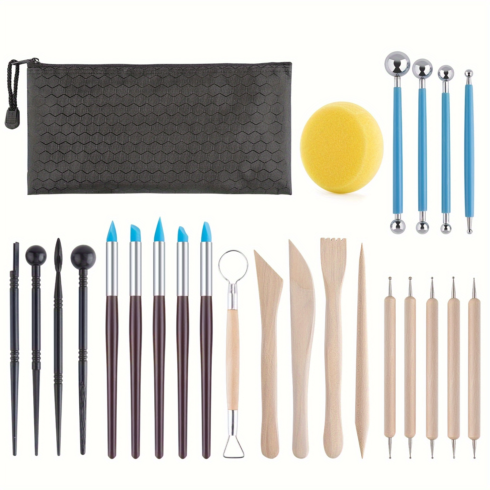 Paquete de 35 herramientas de arcilla, herramientas de cerámica y  herramientas de escultura, cortador de arcilla para modelar polímeros,  juego de