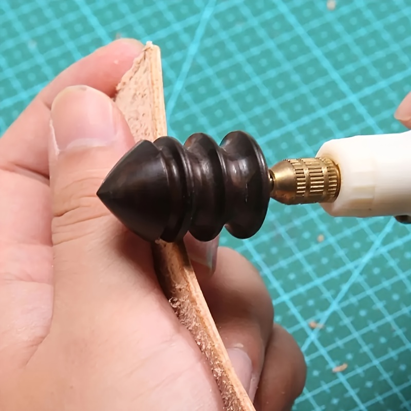 Sandalwood Leathercraft Burnishing Long Multi Groove Round Leather Edge Slicker Set, with Pointed Tips, for Dremel Rotary Tool