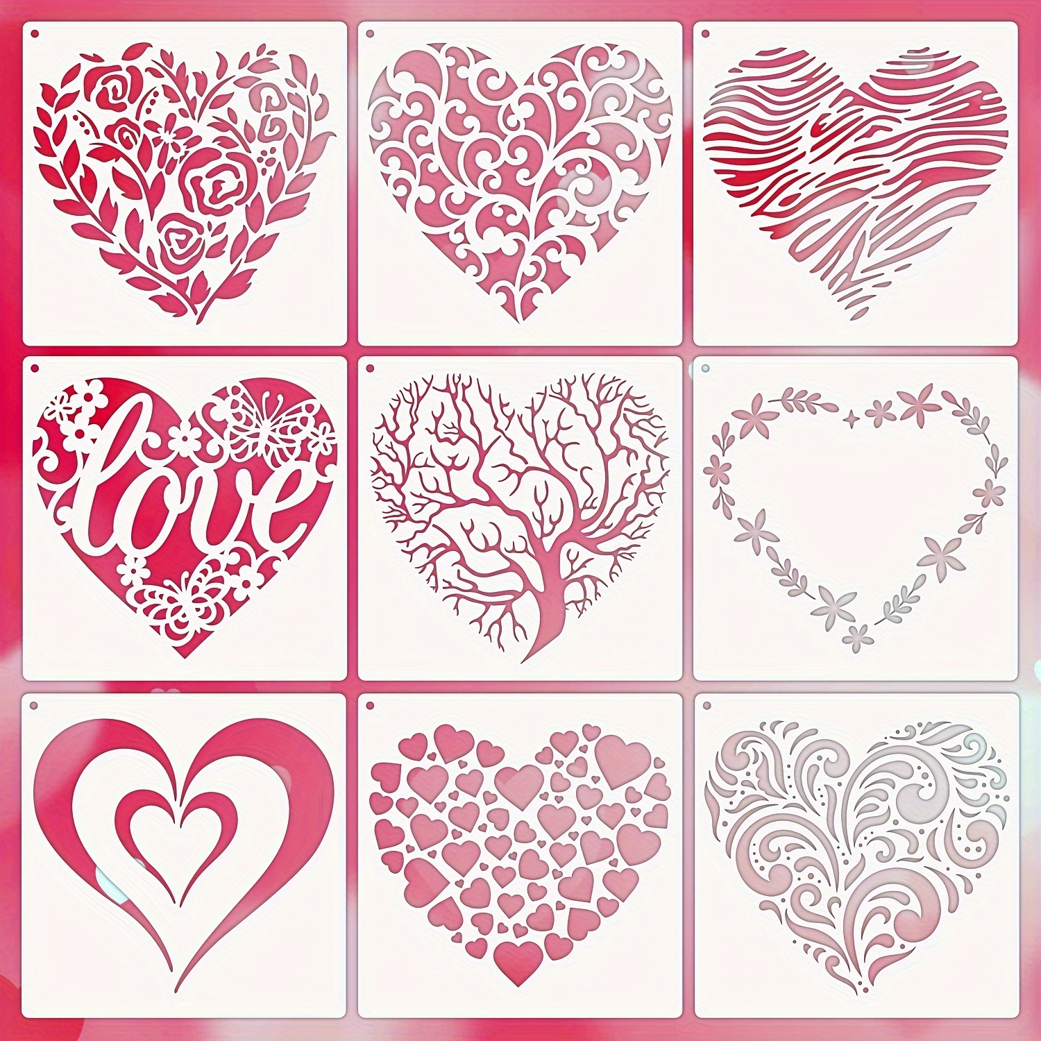8pcs Heart Template For Crafts, Plastic Heart Shaped Templates Heart Stencil  Template Small And Large Heart Shape Stencils For Painting On Wall Window  Home Decoration Diy Crafts - Arts, Crafts & Sewing 