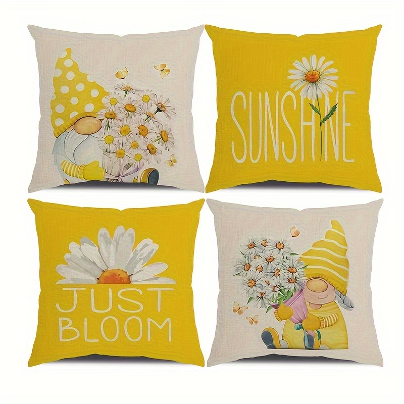 

4pcs, Fresh Style Polyester Cushion Cover, Pillow Cover, Room Decor, Bedroom Decor, Sofa Decor, Collectible Buildings Accessories (cushion Is Not Included)