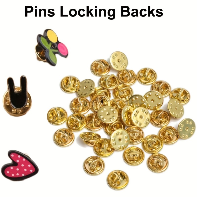 50PCS Metal Pin Backings, Locking Pin Backs For Enamel Pins, Lapel Pin  Backs Replacement