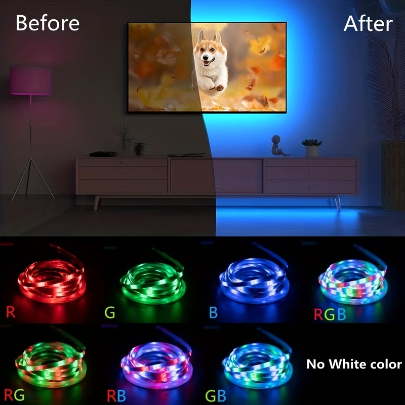 2835 Rgb Led Light Strips, Bedroom Background Decoration Lighting Infrared Remote  Control For Christmas Ribbon Lamp - Temu Belgium