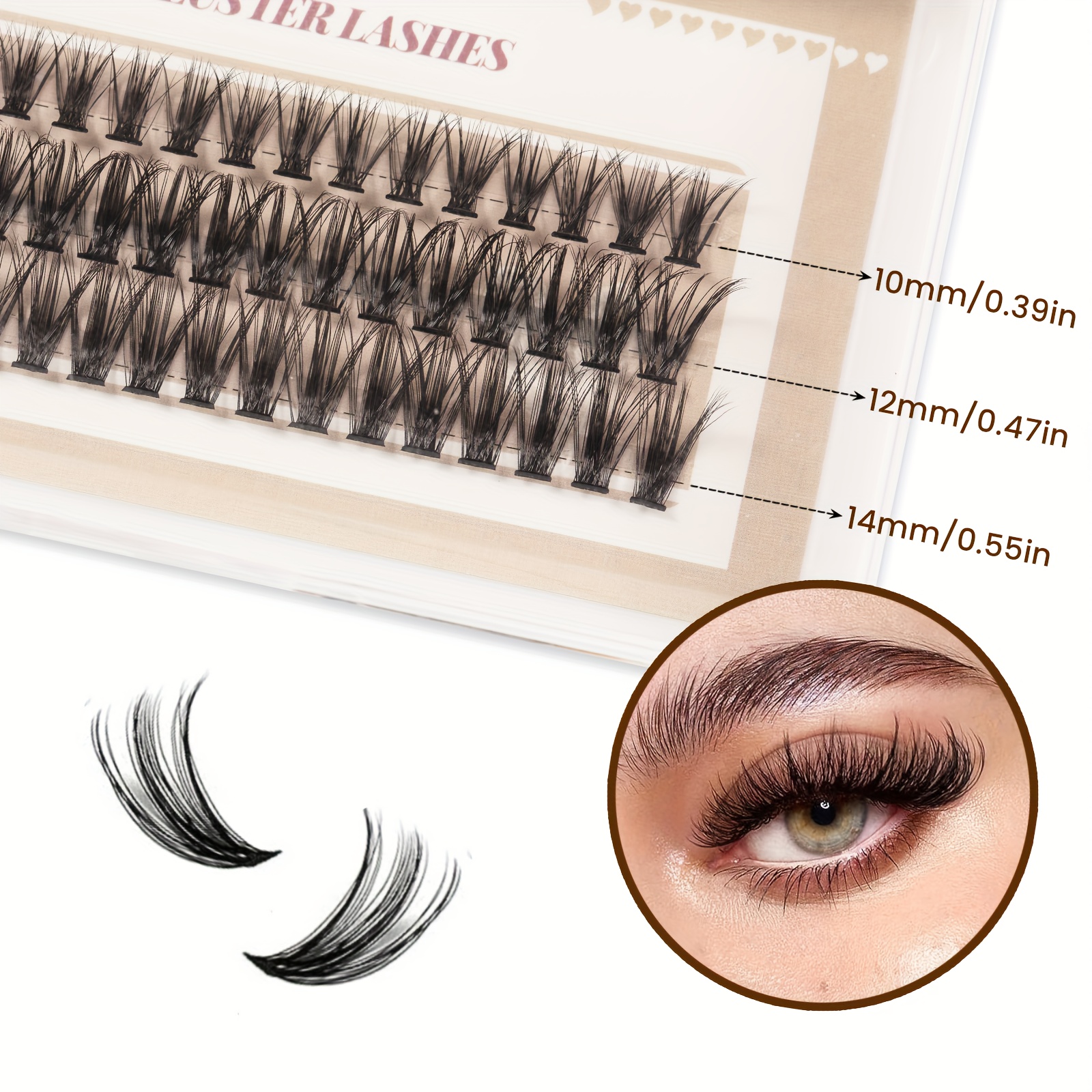 60Pcs Individual Lash Clusters 40P D Curl Soft False Eyelashes