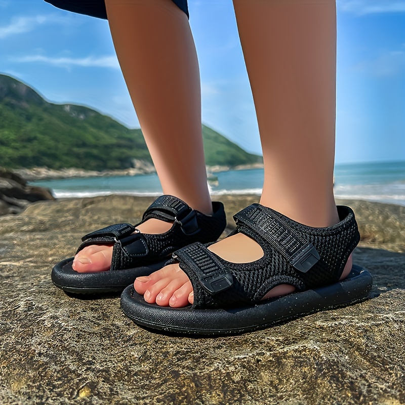 Boys Sandals Lightweight Comfortable Hook And Loop Slippers - Temu