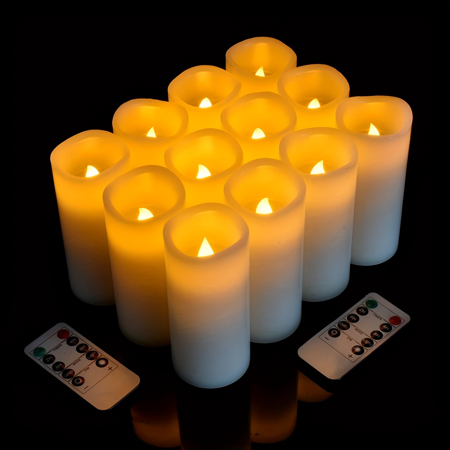 Large (17cm) LED Cream / Ivory Wick Pillar Wax Candle Battery Operated with  timer - THE BEACH PLUM COMPANY