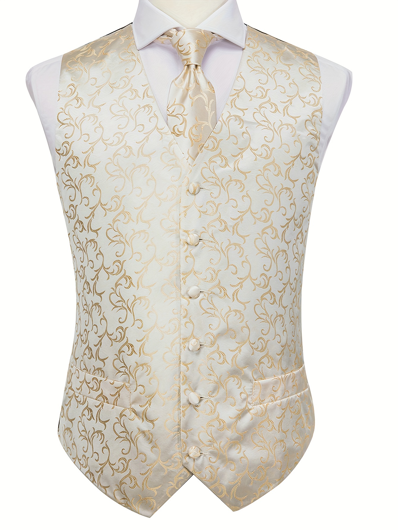 White and clearance gold waistcoat