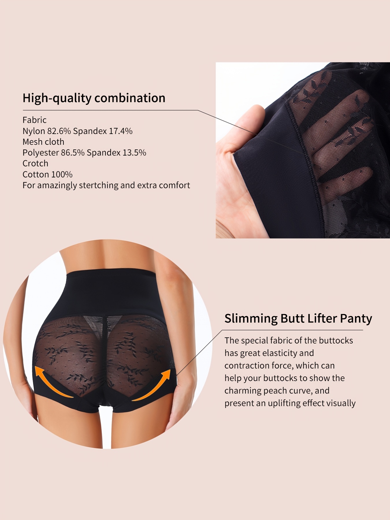 Black Lace Shaping Panties Bikini Brief Underwear Lift Shape - Temu