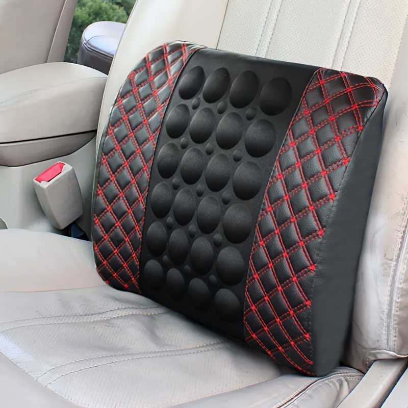 Car Waist Lumbar Support Cushion Fiber Leather Back Pillow For Car