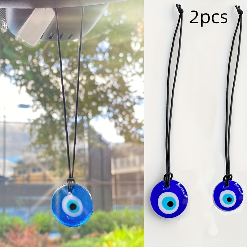 1 Pack Devil'S Eye Pendant, Metallic Blue Tassel Protective Sign, Suitable  For Home/Office Decoration, Car Rearview Mirror Accessories Decoration
