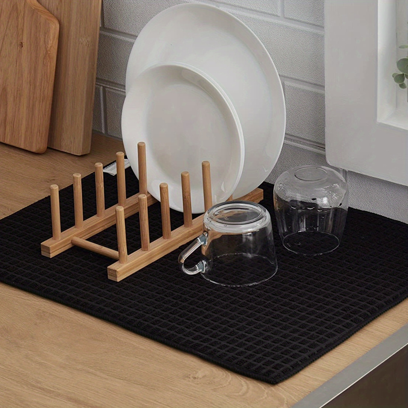 1pc Microfiber Dish Drying Mat, Super Absorbent Dish Drainer For Kitchen, Pad, Reversible And Quick Dry
