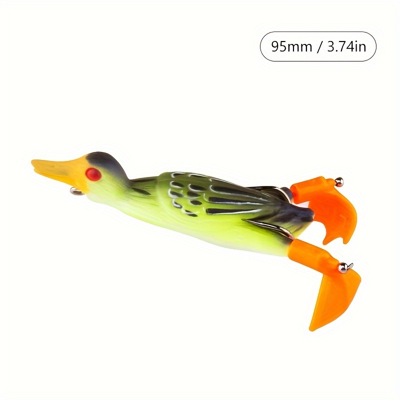 Duck Lure Toperwater Bait, Lifelike 3D Ducks Soft Silicone Fishing Lure  Duck Shaped Silicone Fishing Bait Wobbler for Bass Trout Fishing [Yellow]