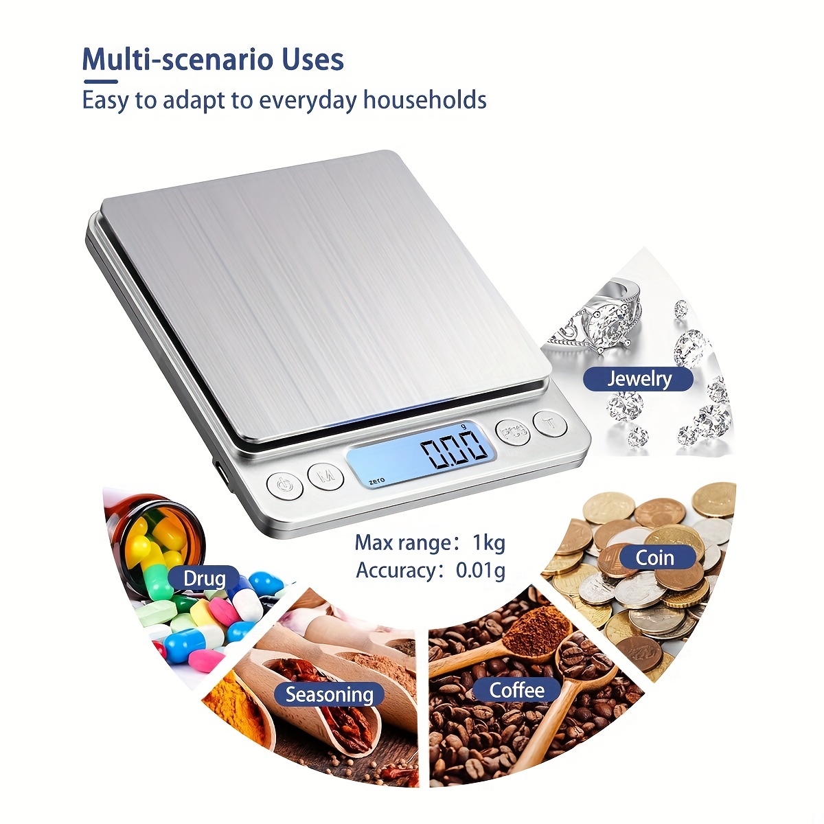 Portable Stainless Steel Electronic Scale For Kitchen, Baking, And Jewelry  - Accurate And Convenient Weight Measurement - Temu