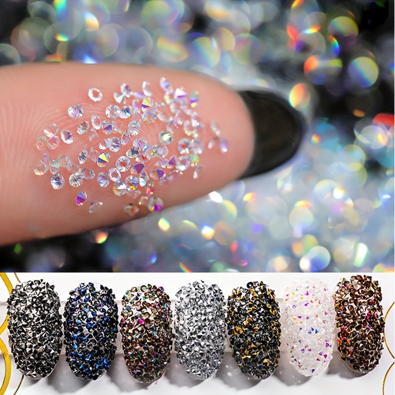 glitter pixie nails crystal micro beads
