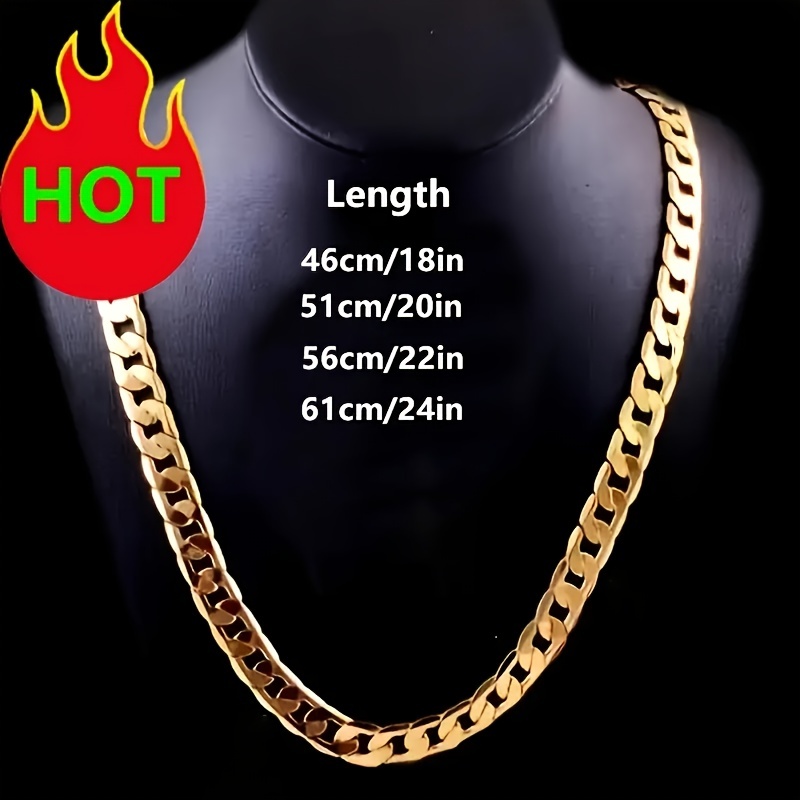 6mm Golden Plated Link Chain Necklace for Men