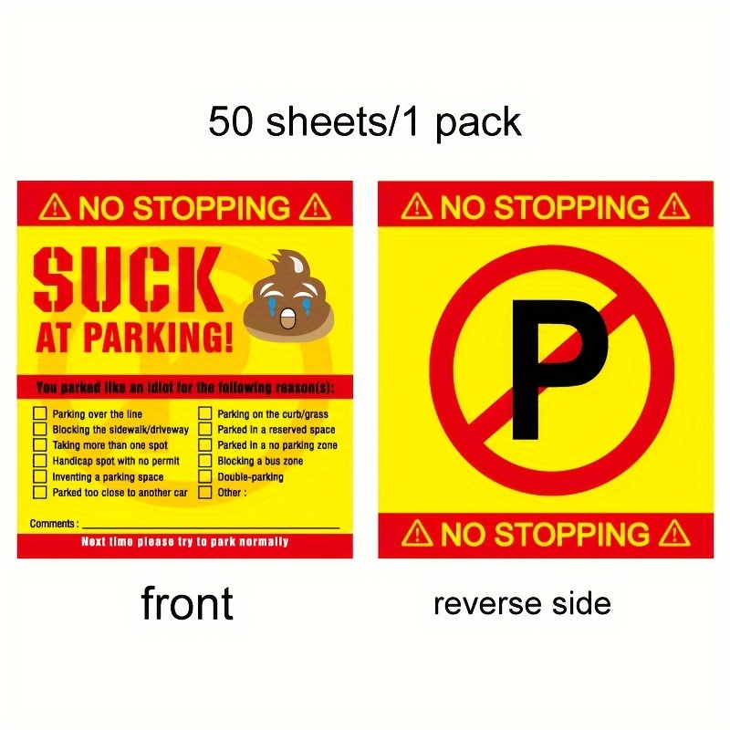 Prank Stickers Bad Parking Stickers No Parking Writable - Temu