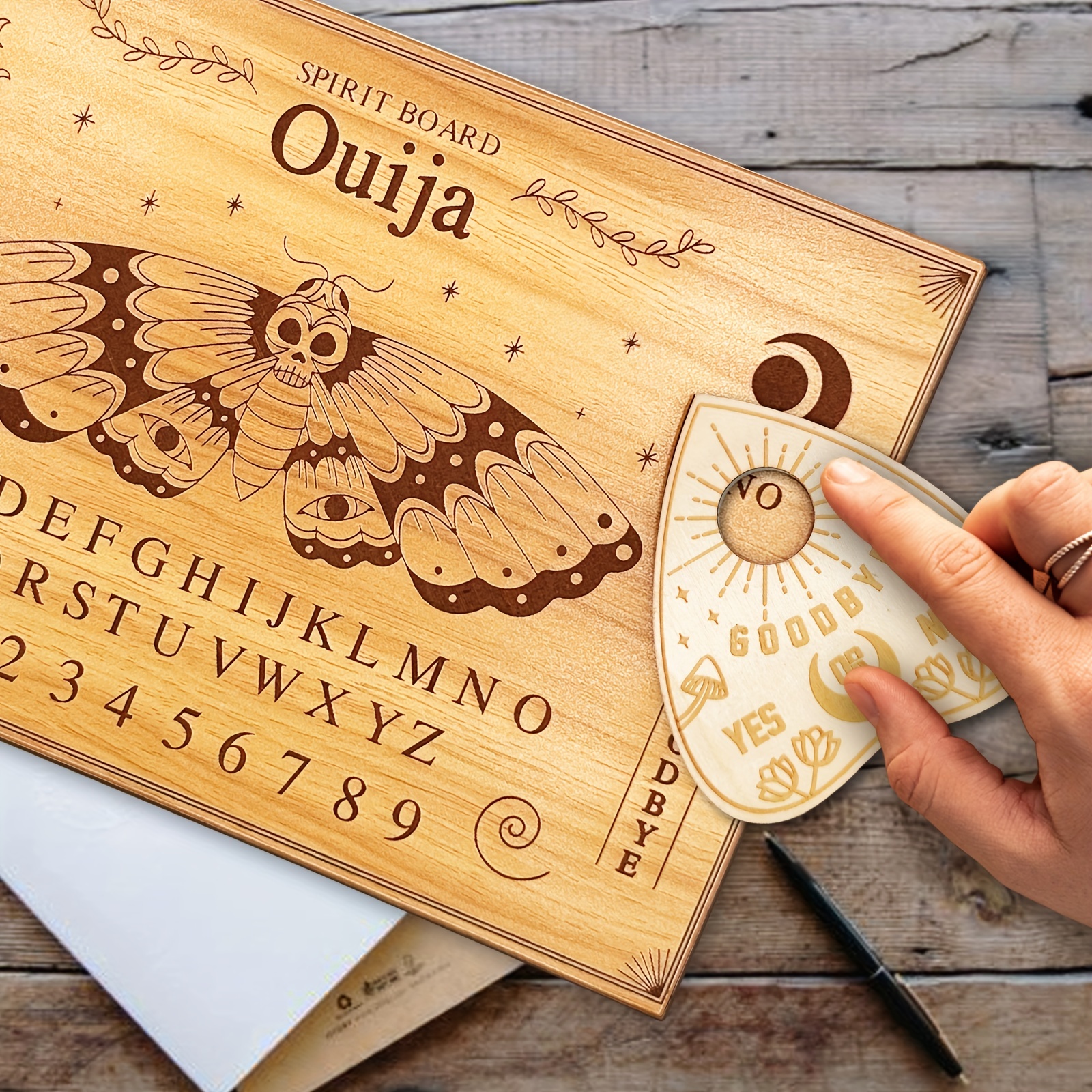 Tablero Ouija, tablero Ouija de madera. Tablero de espíritus, Tablero  parlante -  México