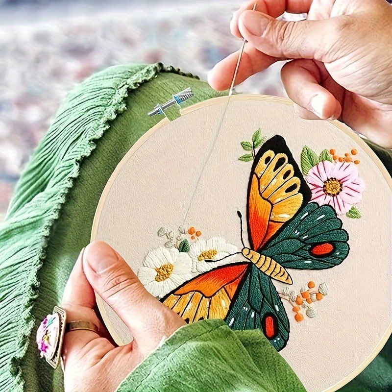 Butterfly Floral Embroidery Kit