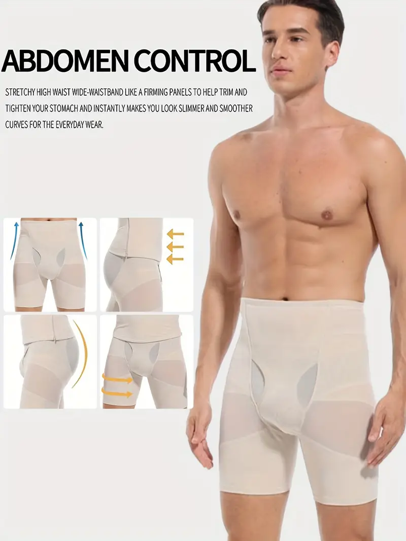 Men Body Shaper Compression Shorts Waist Trainer Tummy - Temu