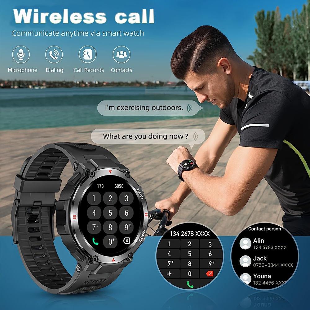  OUKITEL Military Smart Watches for Men, 1.43 HD Display 410mAh  Rugged Smartwatch with Bluetooth Call Tactical IP68 Waterproof Outdoor  Fitness Tracker with Heart Rate Monitor for iOS Android Phone : Clothing,  Shoes & Jewelry
