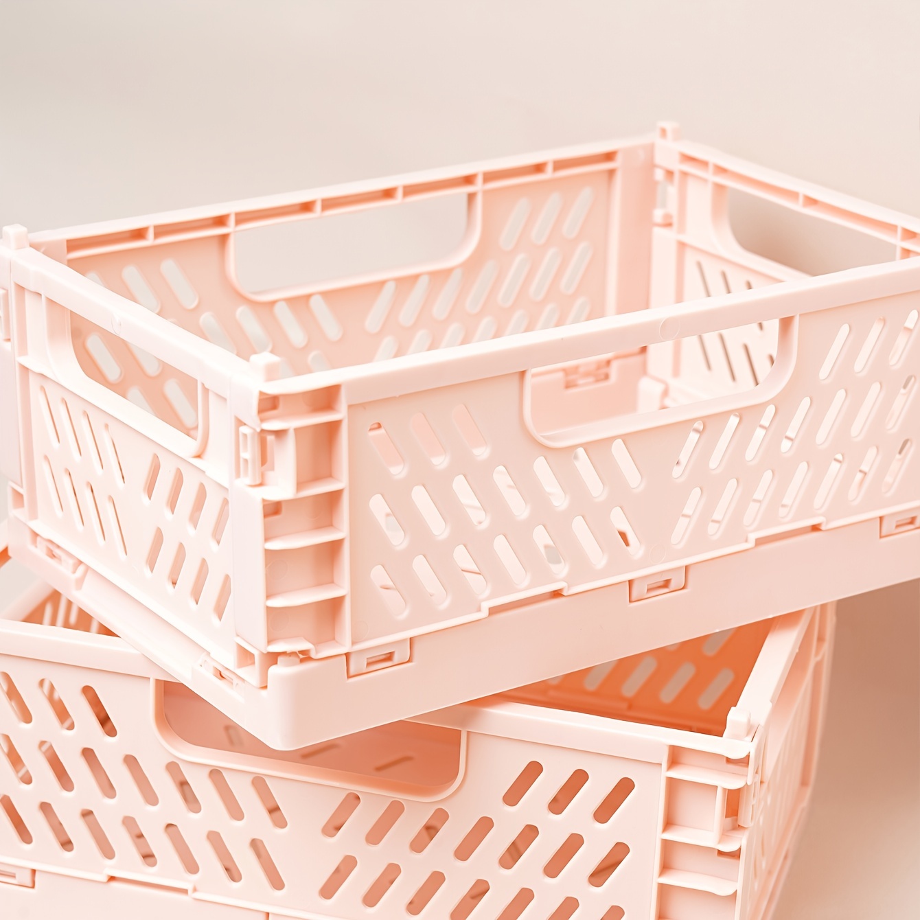 LMC Folding Storage Crate Plastic Baskets for Shelf Storage Organizing  Desktop Gift Basket Foldable Storage Basket Hollow Shelf - AliExpress