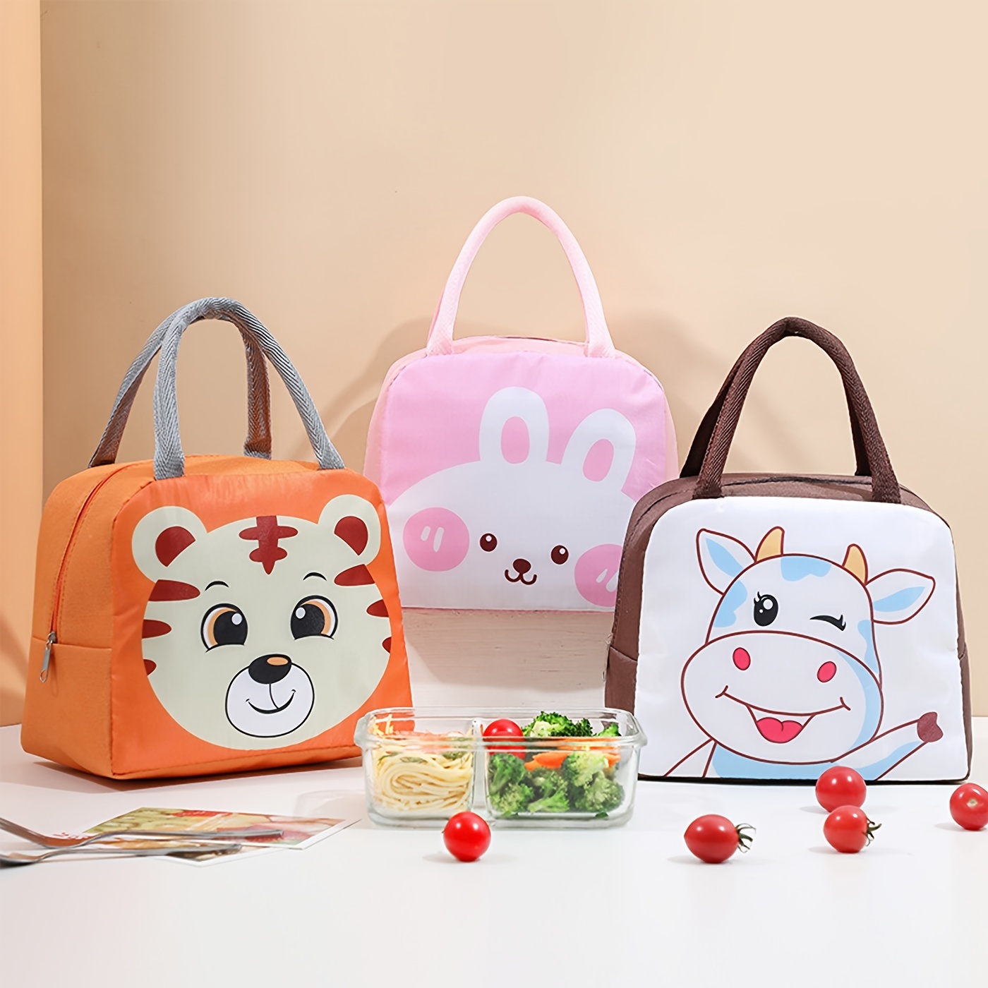 Cartoon Thickened Lunch Bag, Handle Design Lunch Box Bag, Bento Bag - Temu