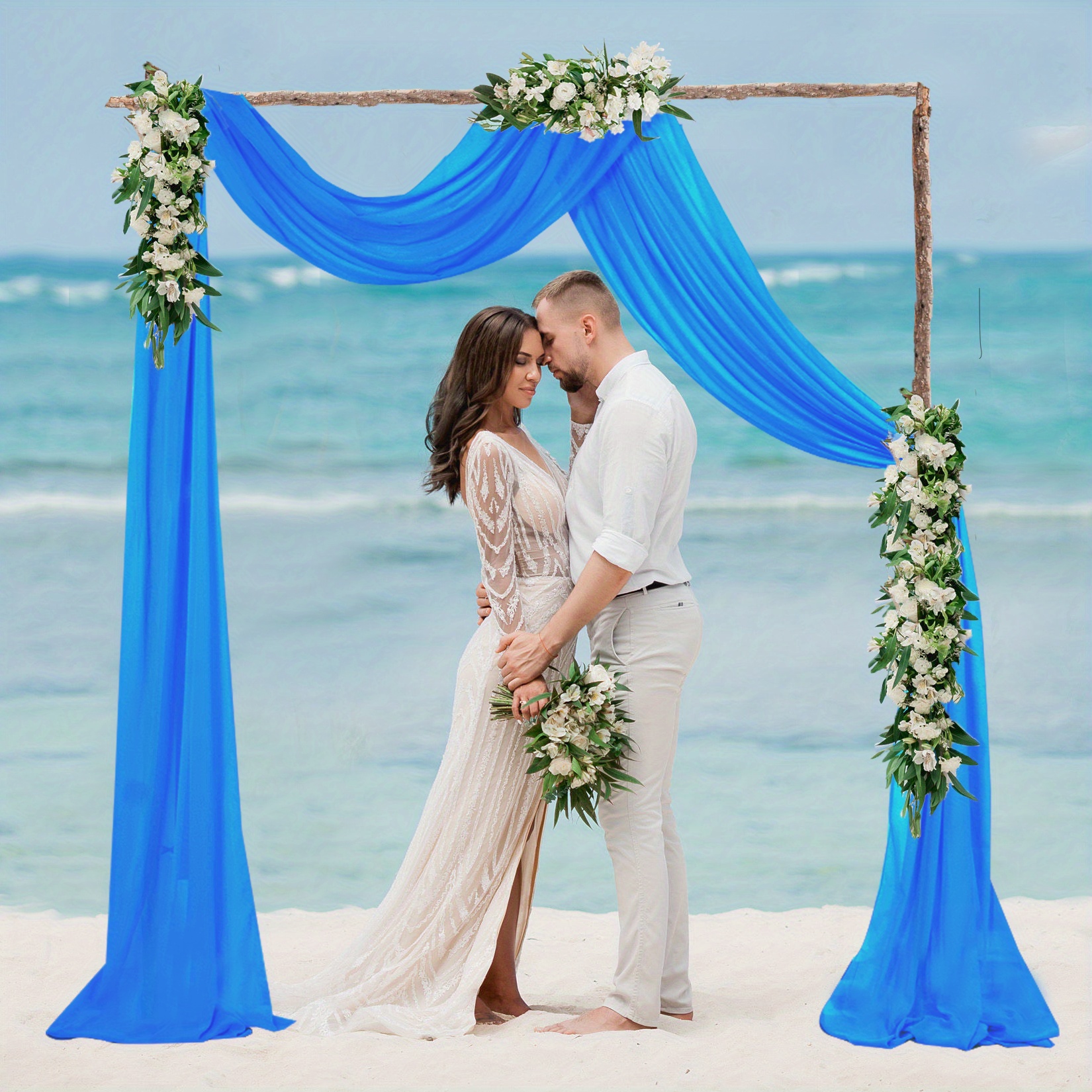 Wedding Arch Draping Fabric Blue Chiffon Fabric Drapery - Temu Poland