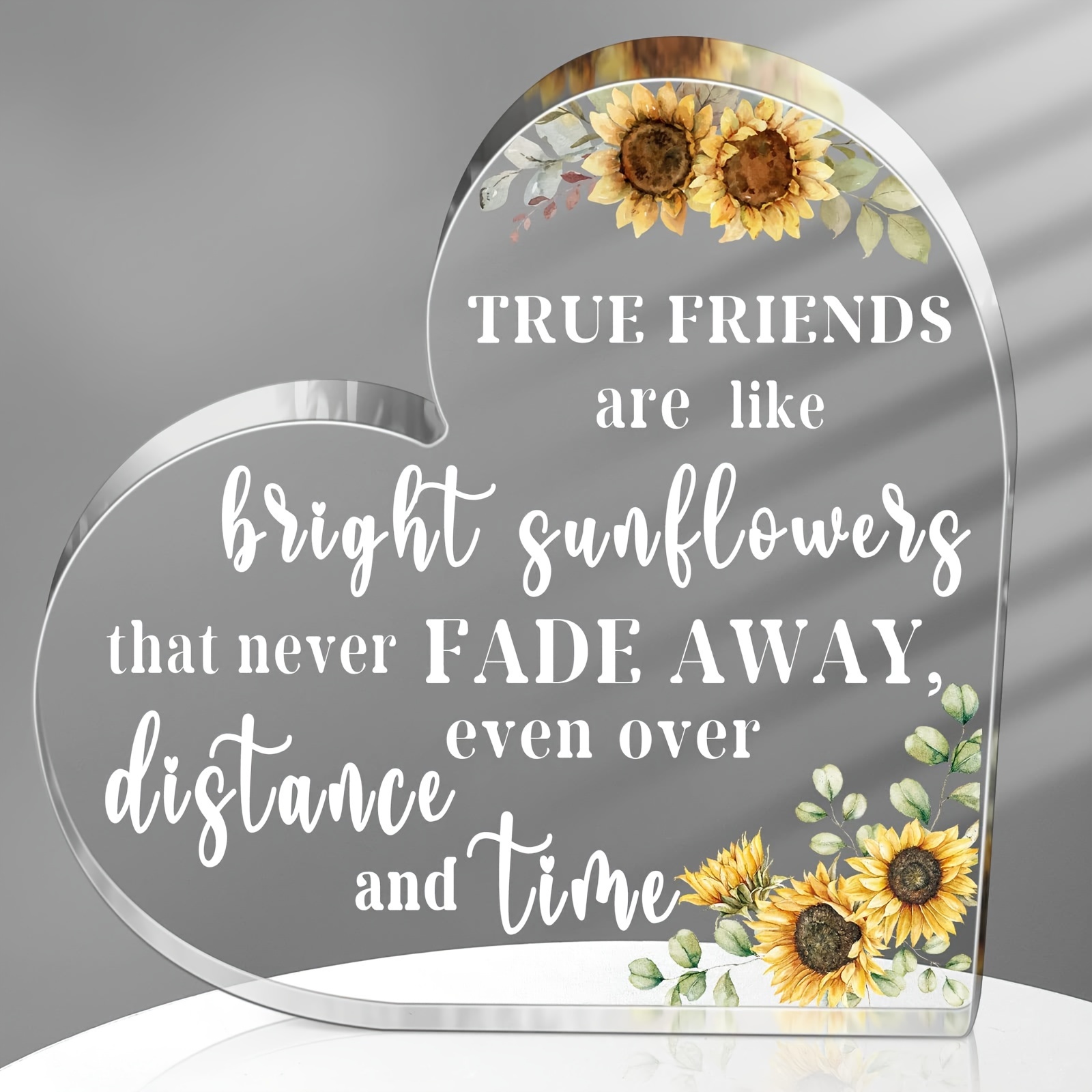 Inspirational Gifts for Women Heart Sunflower Acrylic Gift