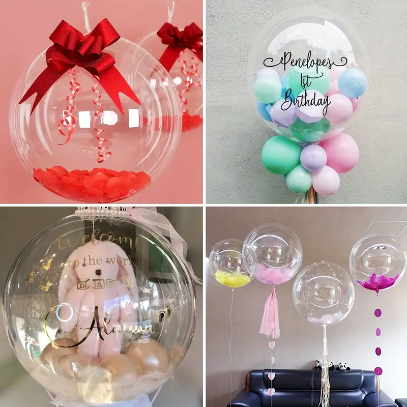 12/45pcs, Bobo Balloons, Multi-size Bubble Balloons, Clear Bobo Balloons,  Large Transparent Balloons Filled With Wedding Birthday Party Decorations, C