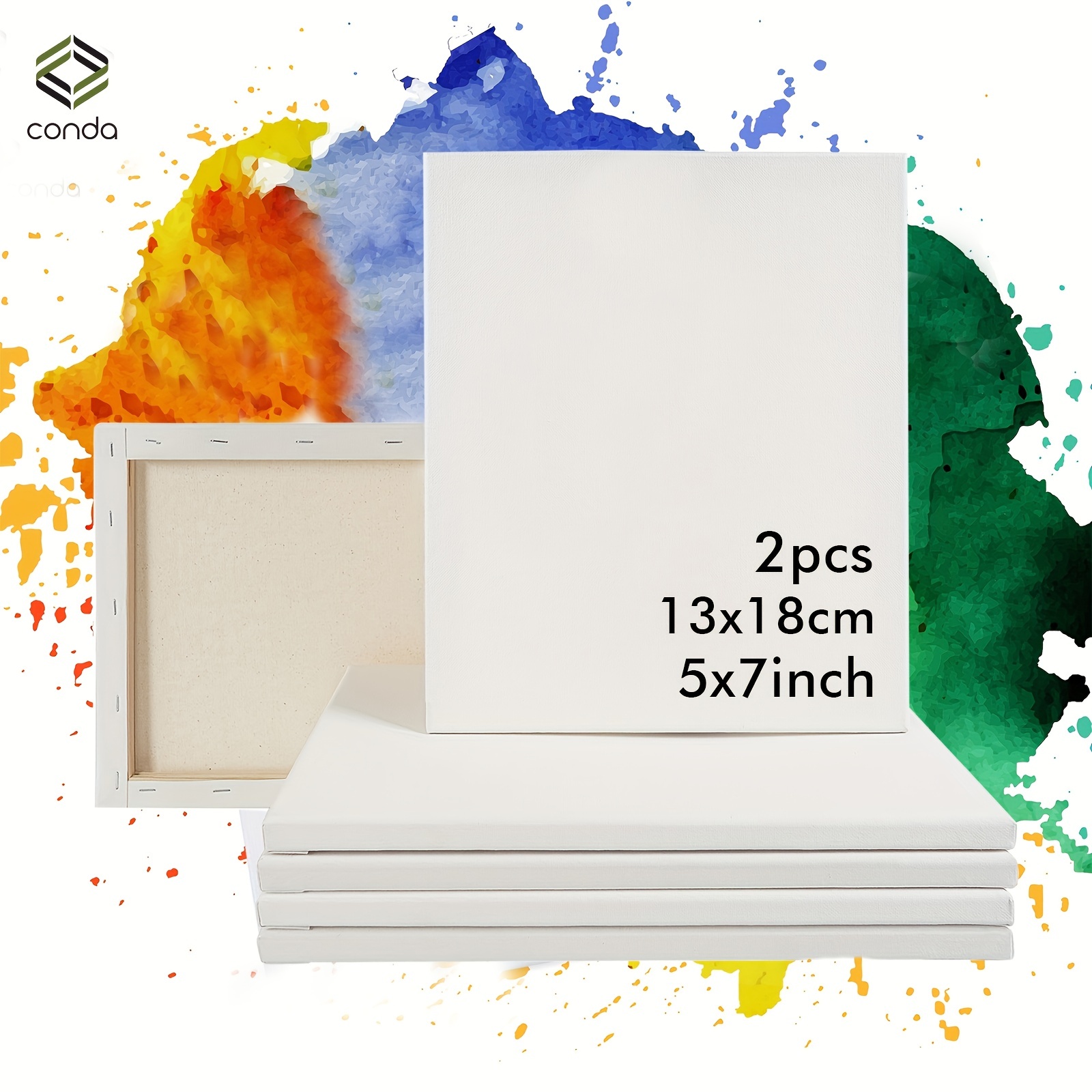 conda Canvases for Painting 5 x 7 inch, 24 Pack Value Bulk Blank White  Canvas Boards, Primed, 100% Cotton, Quality Acid Free Artist Canvas Panels  for