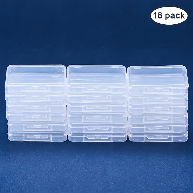 Image of 18pcs Small Plastic Storage Boxes With Lids - Clear Organizer For Fishing Hooks, Beads, Small Parts - 6.7cm X 5.2cm X 1.2cm, Beading Supplies Storage|compartmentalized Storage|transparent Plastic Box