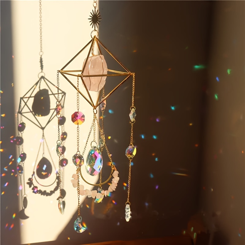 Sun Catcher for Window Hanging, Healing Crystal Suncatcher, Christmas Gift  for Her Birthday Gift, Wall Decor Boho Room Decor, Rainbow Maker -   Hong Kong