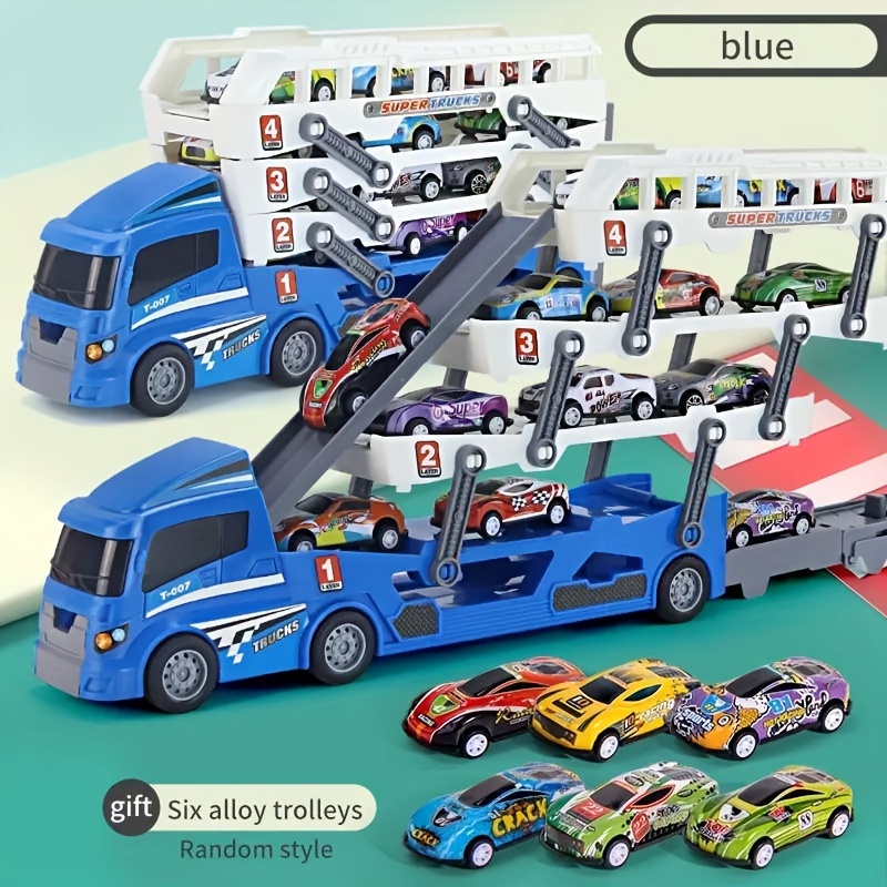 Toy Truck Transport Car Carrier 6 Sport Cars In Truck Toys Temu