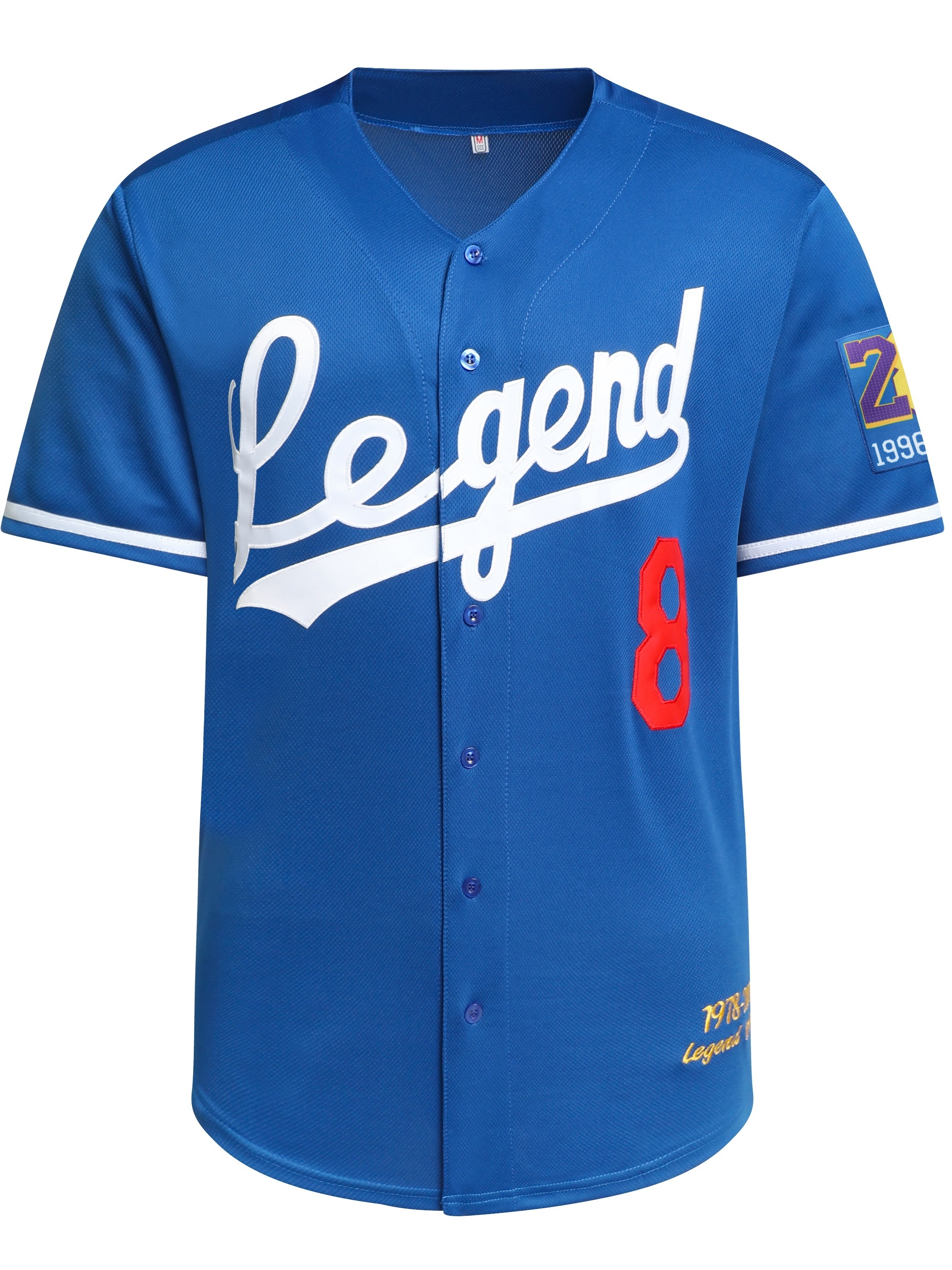 Legendary Men's 824 Forever Baseball Jersey Hip-hop Split Shirt