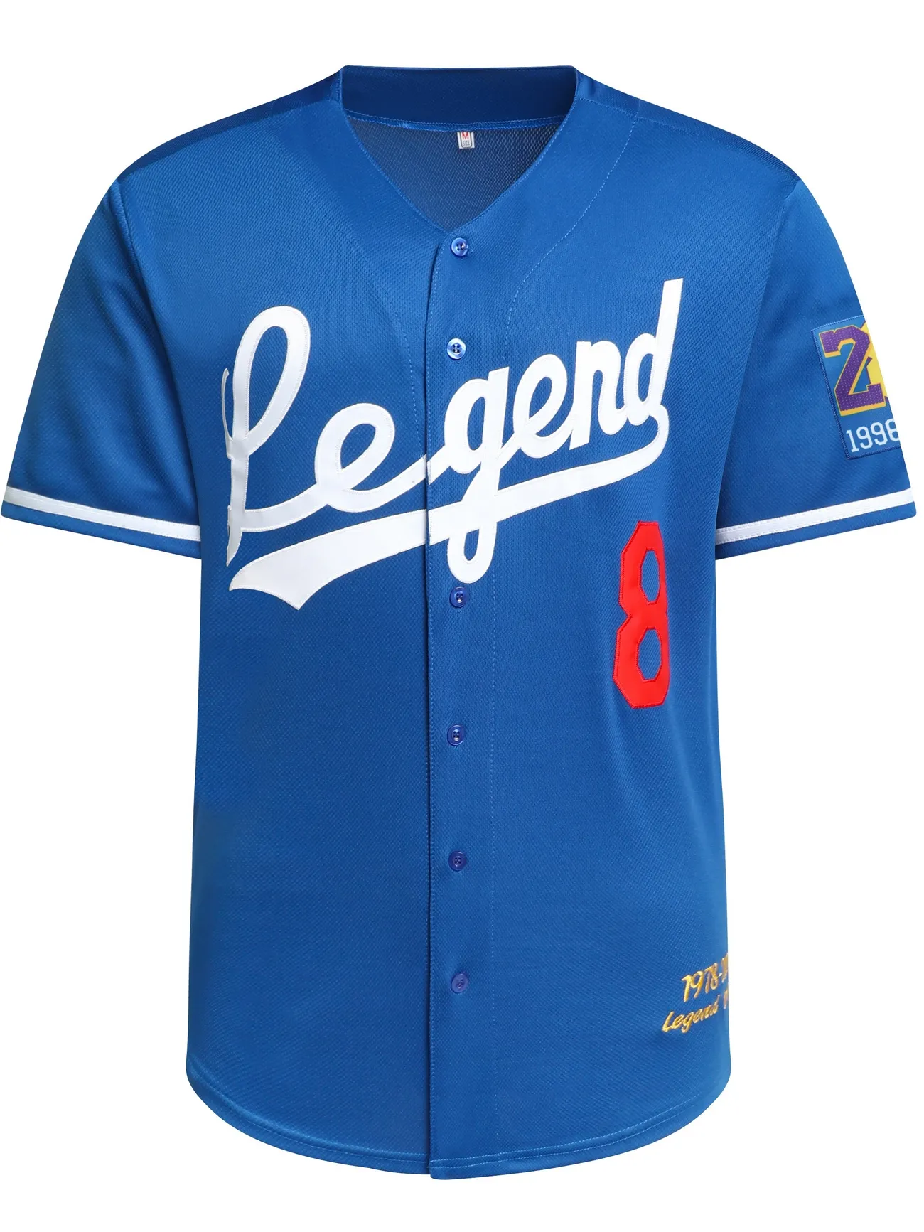Men's Legend #824 Baseball Jersey, Active Slightly Stretch Button Up Short Sleeve Baseball Shirt for Training Competition Sports Uniform,Temu