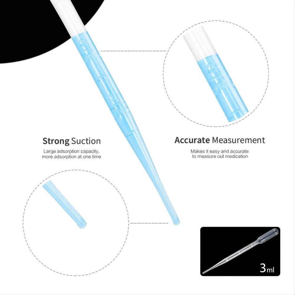 100pcs Pipettes De Transfert En Plastique 3ml Et 5ml Pour Les Expériences  Scientifiques, Les Huiles Essentielles, Les Outils Cosmétiques - Temu France