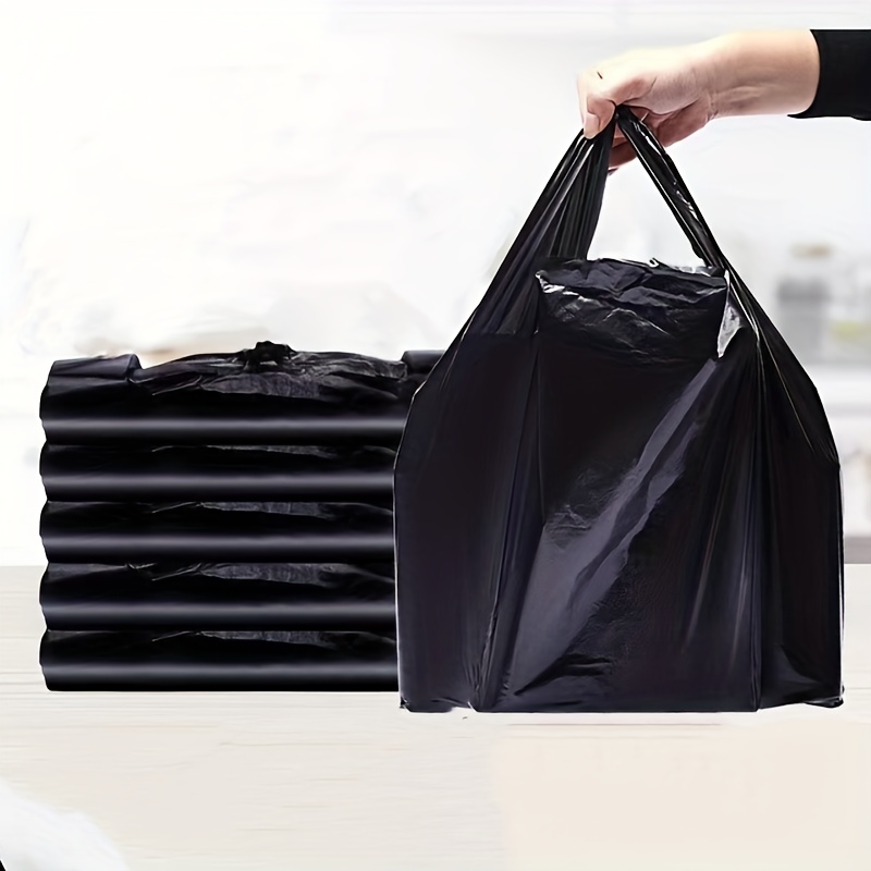 Thickened Black Plastic Vest Bag Portable Shopping Bag - Temu