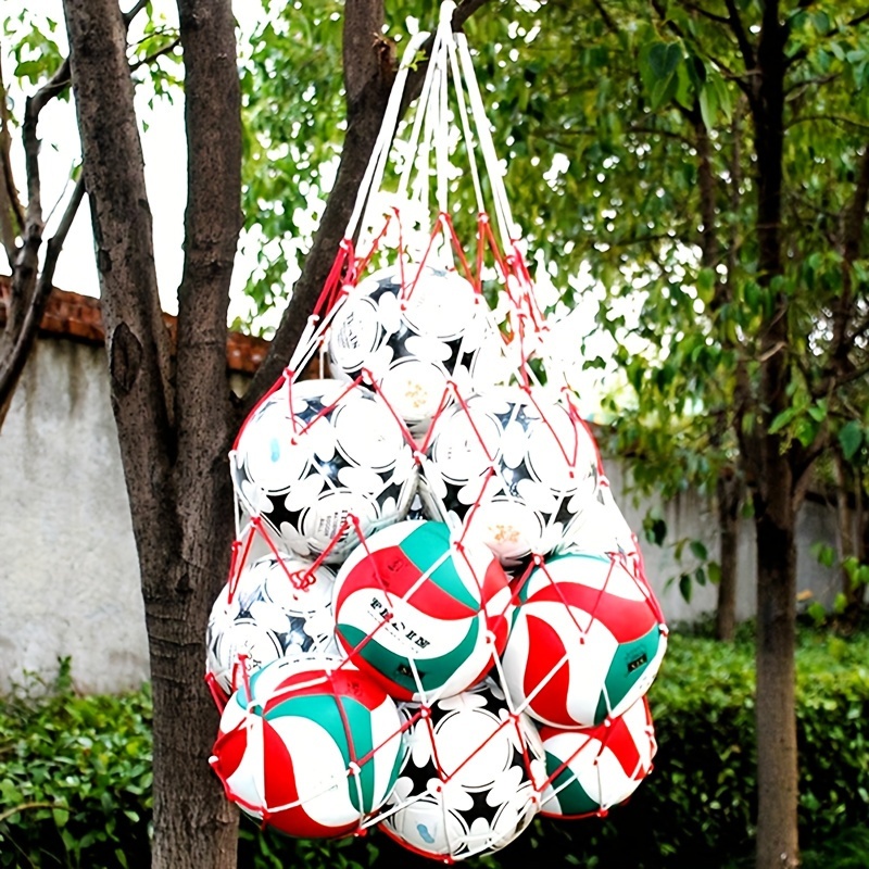 Portable Large Ball Bag Nylon Long Basketball Volleyball Mesh Bag