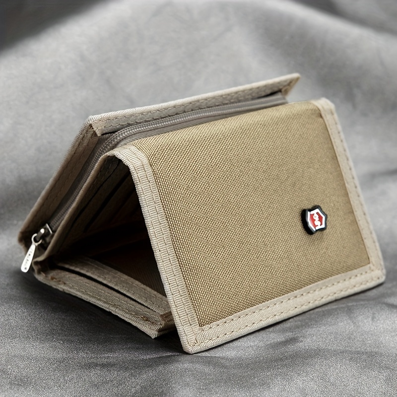 1pc canvas wallet zipper coin pouch multifunctional classic wallet multi card card holder