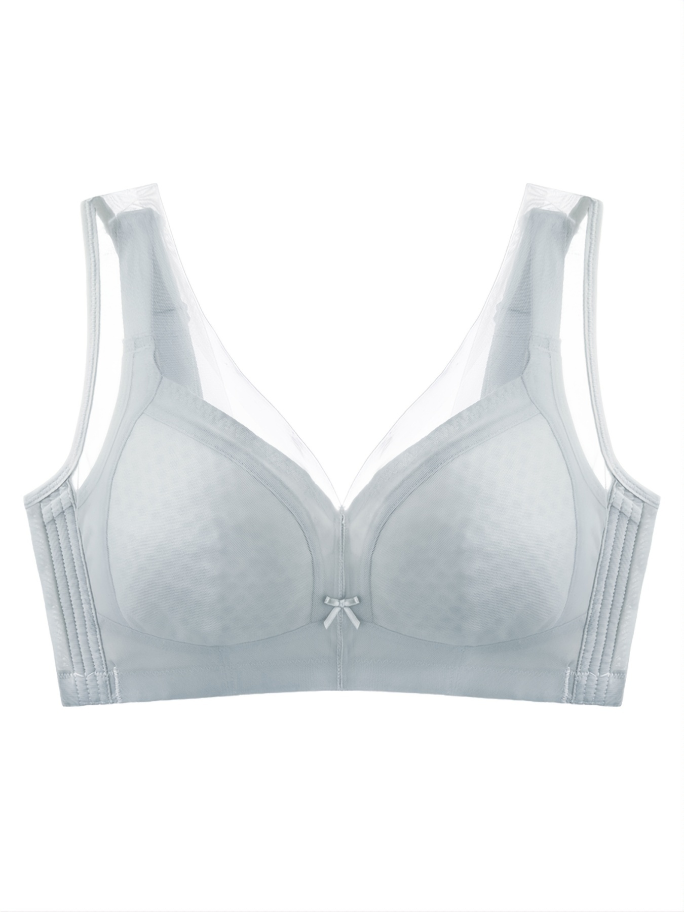 Women's Elegant Bra Plus Size Contrast Net Lightly Padded - Temu