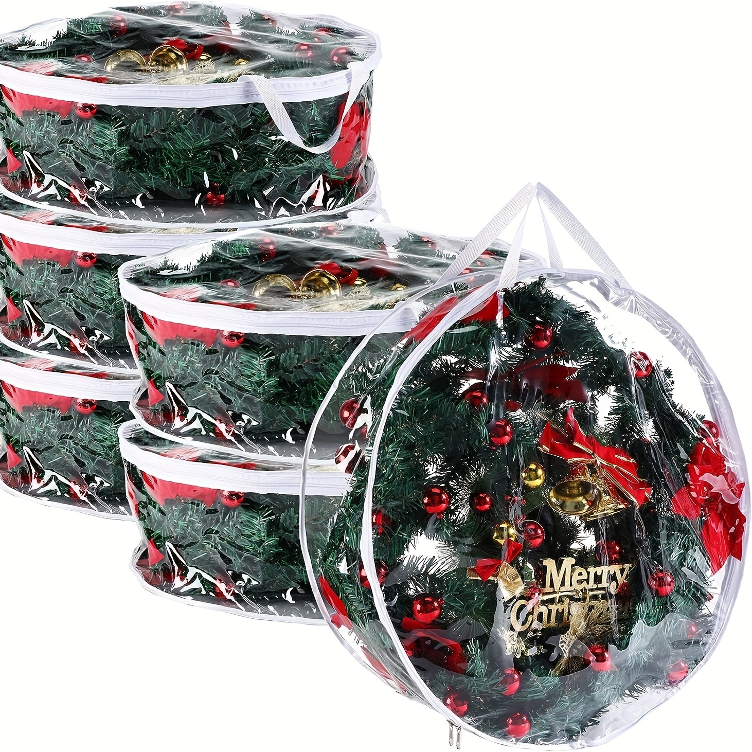 Christmas Wreath Storage Bag Wreath Clear Storage Container - Temu