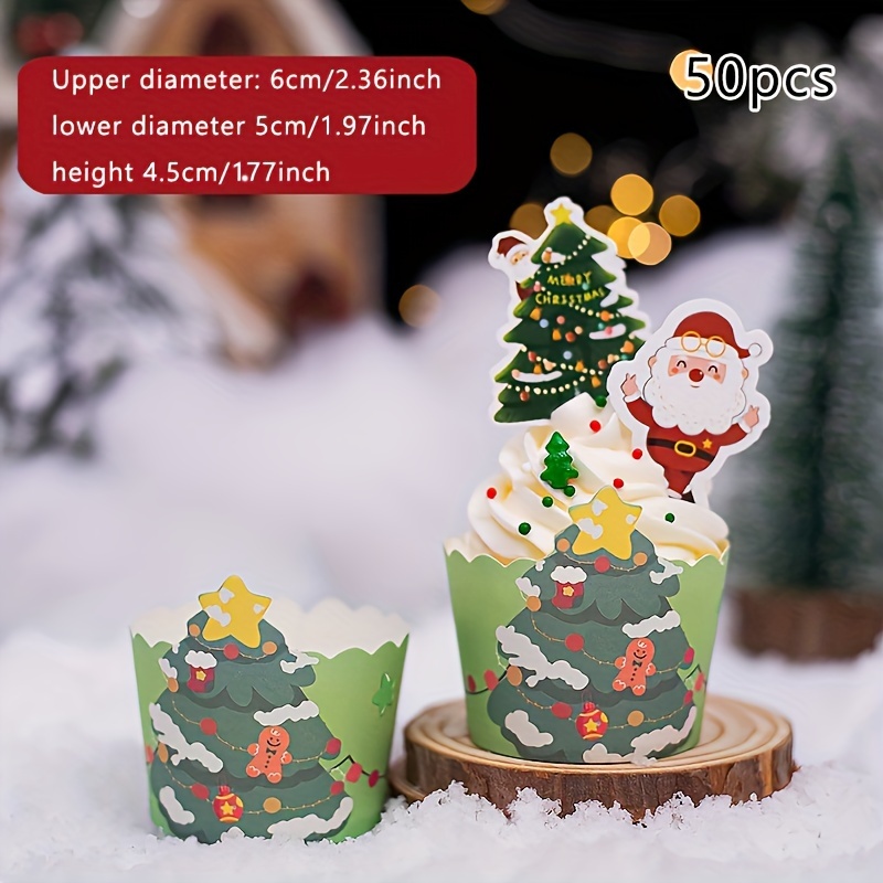 Baking Tool Christmas Snowman Elk Paper Cup, Heat Resistant Muffin Cup,  Dessert Cake Cup Baking Supplies - Temu