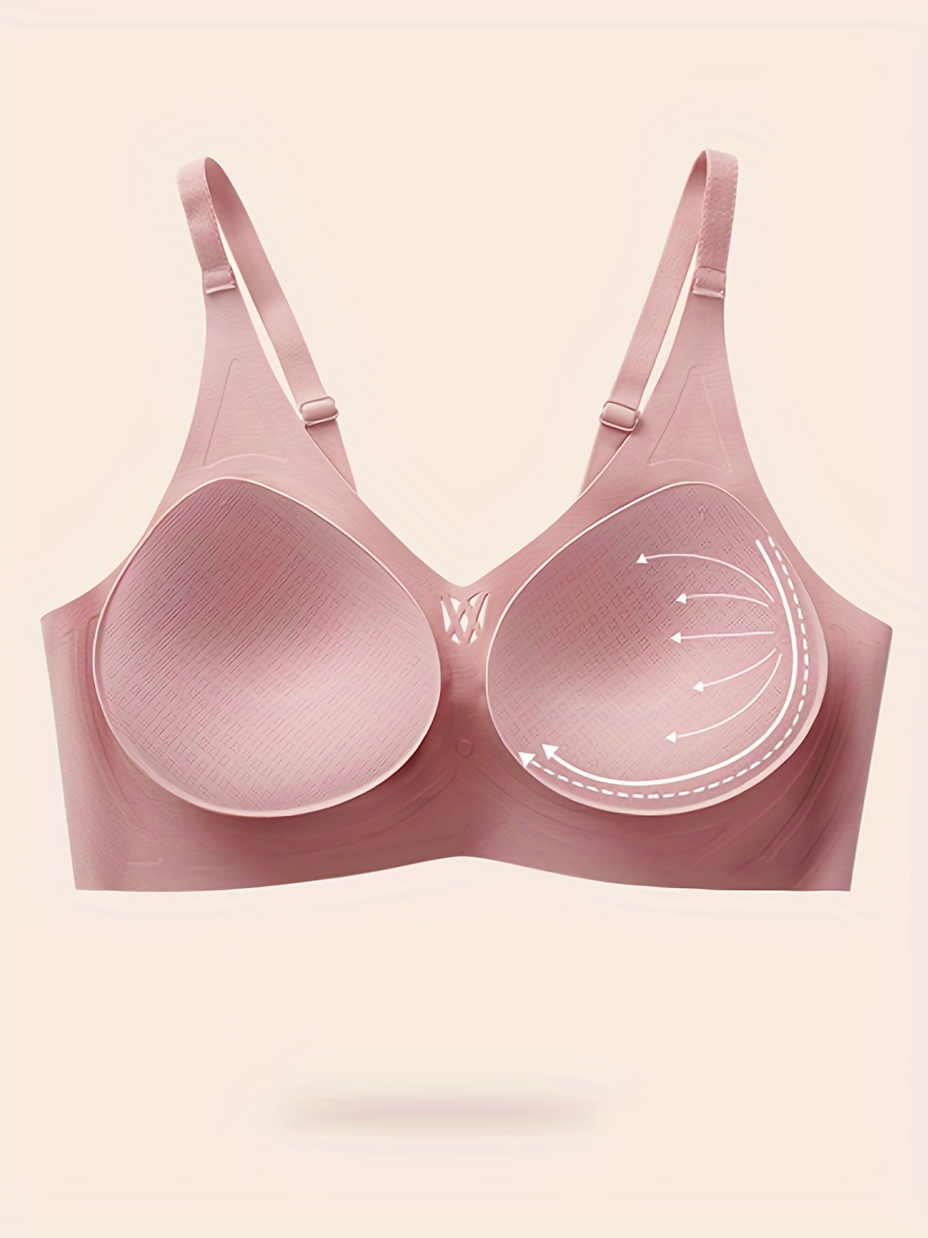 Bras Comfort Wireless For Women Underwear Seamless Solid Pink