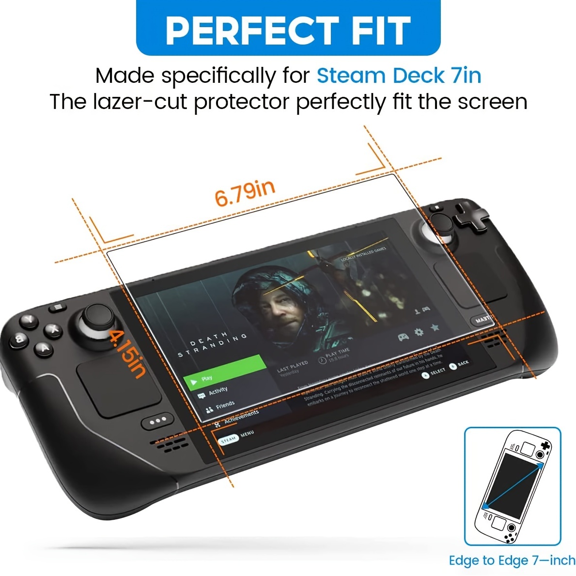 Steam Deck Screen Protector, Ultra HD Glass Protector 9H Hardness