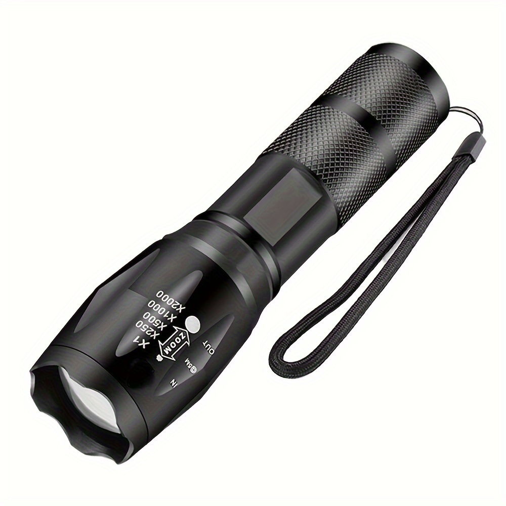 1pc Mini Portable Rechargeable Led Flashlight With Zoomable, Far Shooting,  High Power Output, Cob Side Light, Light Hood, Suitable For Outdoor And  Household Use, Can Be Used As Camping Light