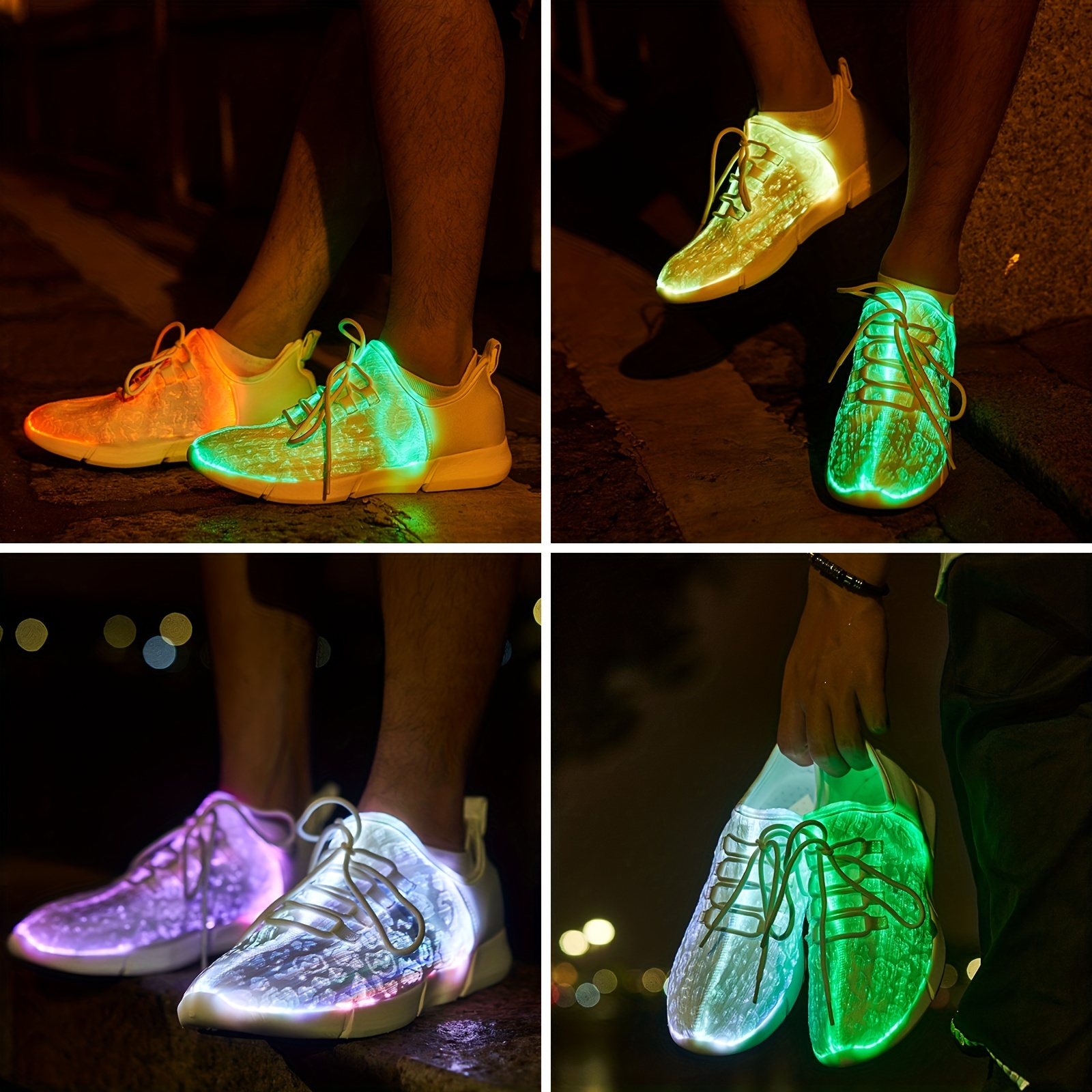 PYYIQI LED Light Up Shoes for Women Men Sports LED