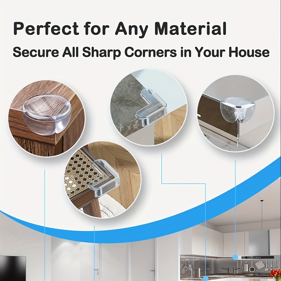 4   16 20pcs corner protector guards corner protector for table clear furniture corner guard   safety bumpers for table  s sharp corners proofing protector l shape details 1