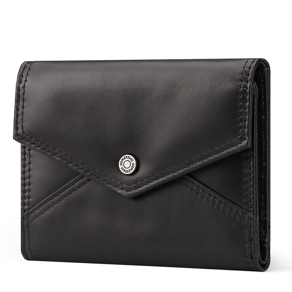 Mini Genuine Leather Credit Card Holder, Short Small Trifold Wallet, Women's  Clutch & Coin Purse - Temu