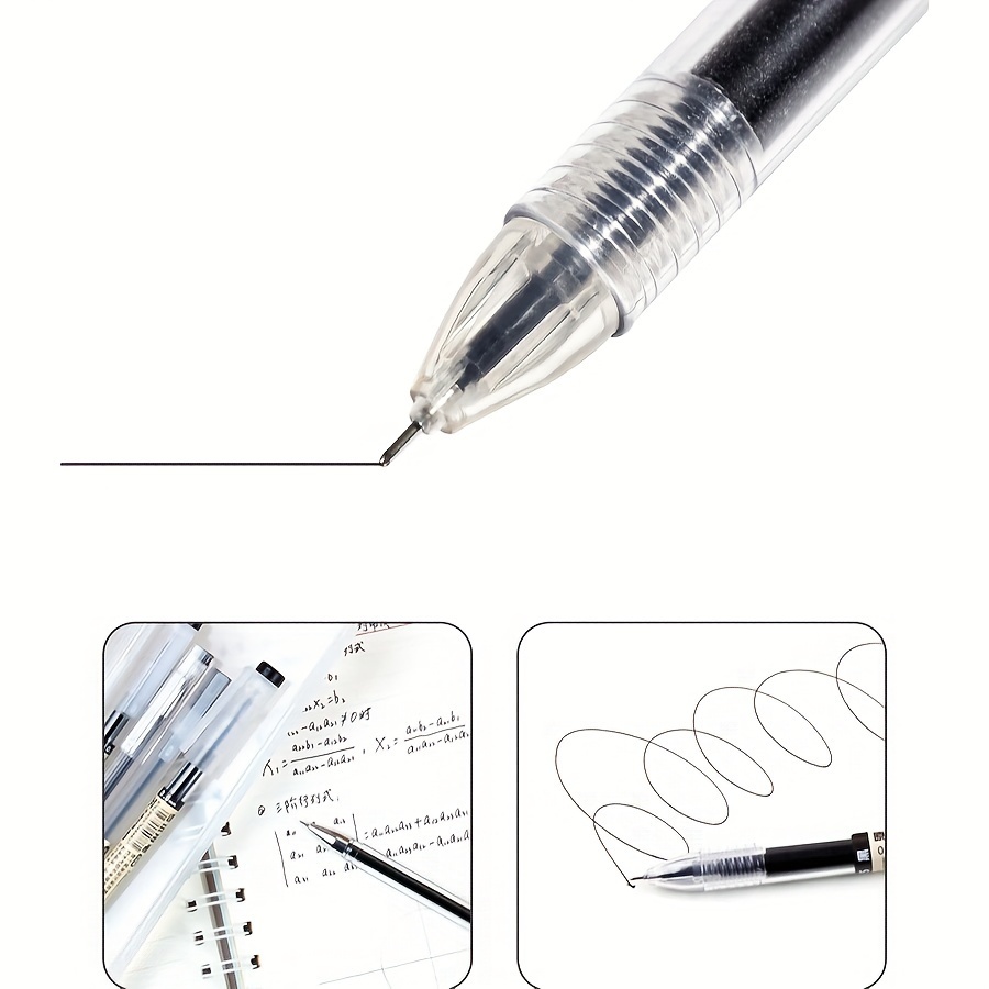 2pcs White Gel Pen, Simple Portable Gel Rollerball Pen Set For