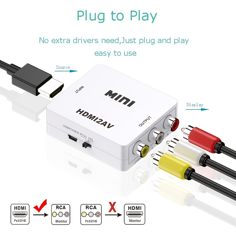 mini display to rca adapter