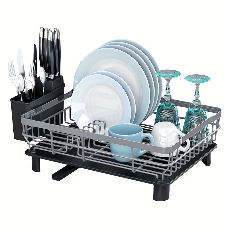 1pc Multi-functional Kitchen Dish Drying Rack, With Drainboard, Utensil  Holder And Multiple Shelves For Plates, Bowls And Cutlery